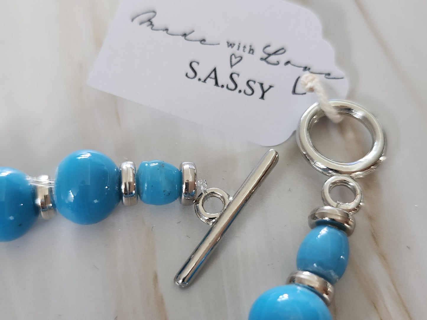 Azure Beaded Bracelet