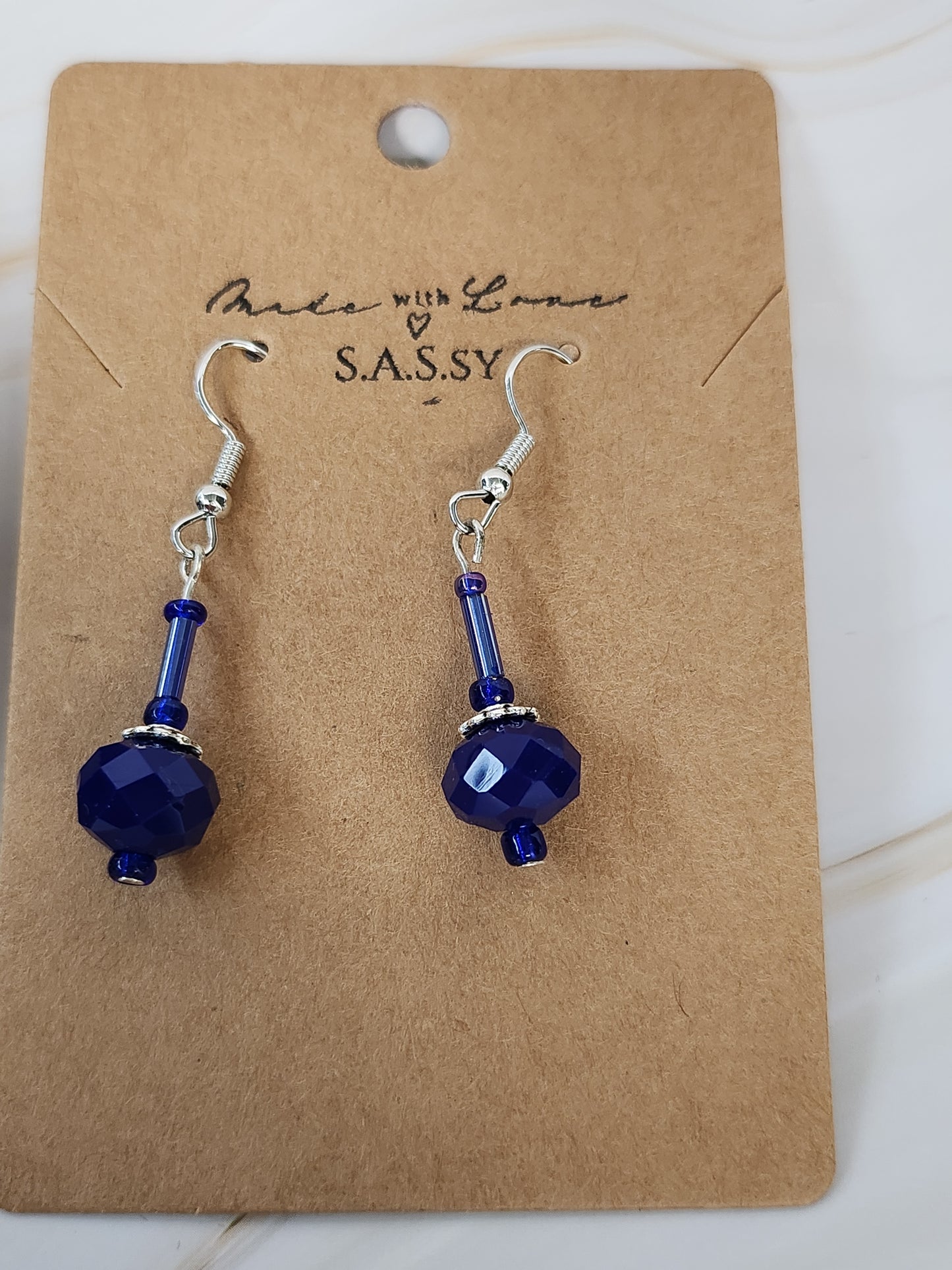 Navy Dangle Earrings