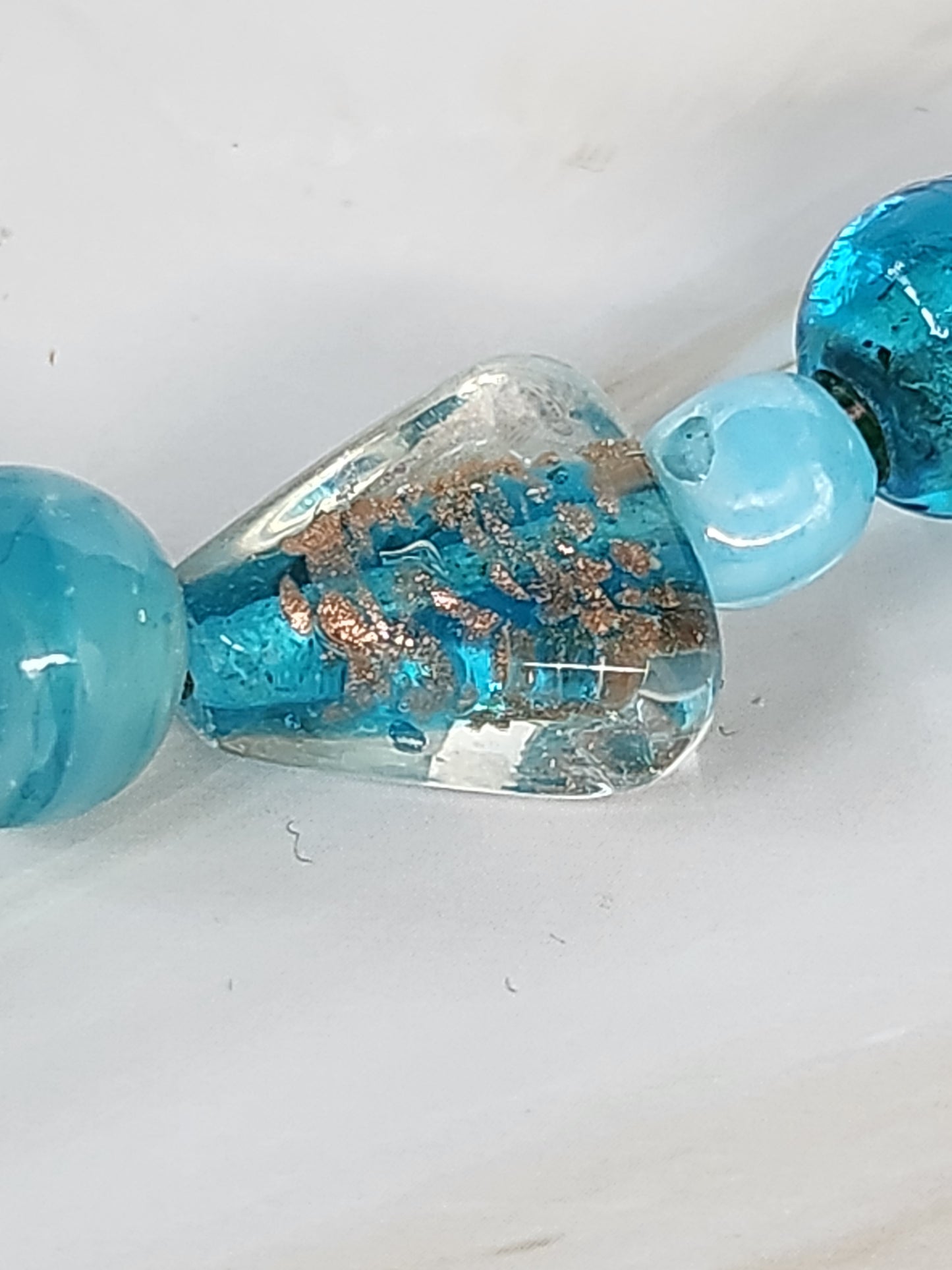 Aqua Beaded Torque Necklace