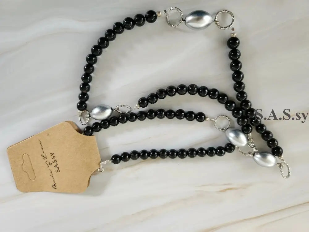 Black Onyx and Silver accent Necklace - Sassy by Sharmin Aziz