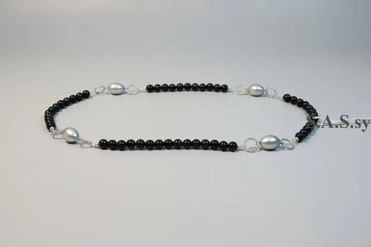 Black Onyx and Silver accent Necklace - Sassy by Sharmin Aziz