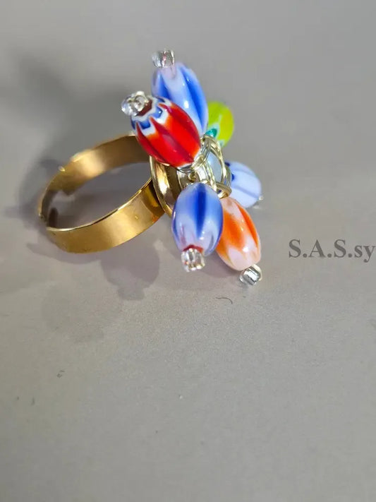 Colourful Flower Ring - Sassy by Sharmin Aziz