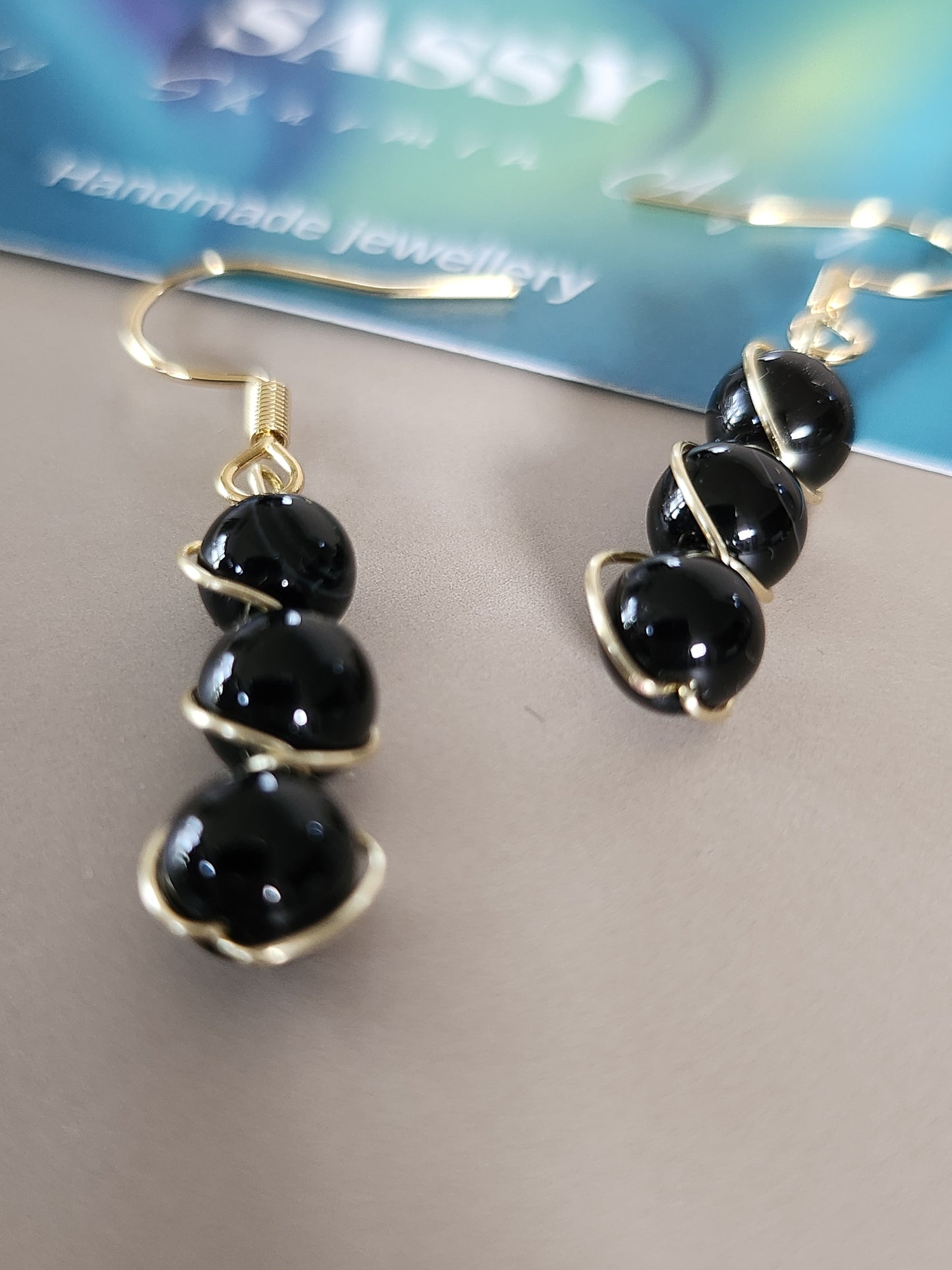 Black Onyx Gemstone Earrings