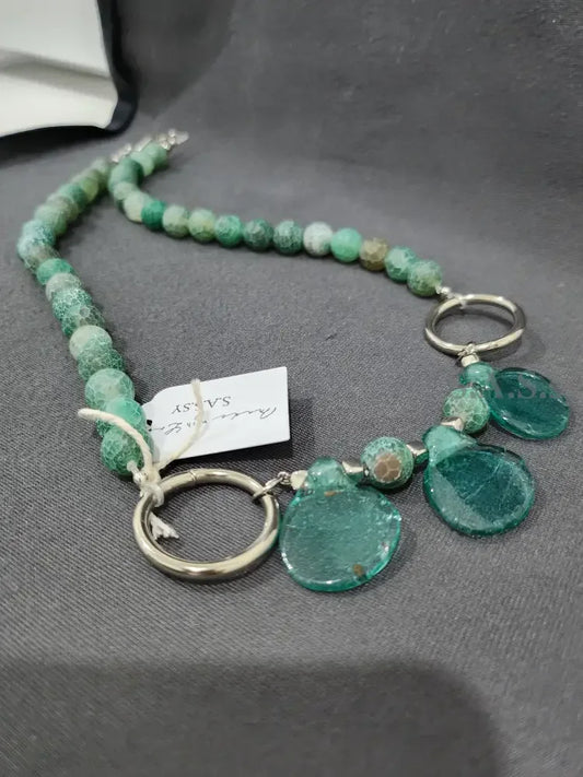 Sea Green Agate Gemstone Necklace N14