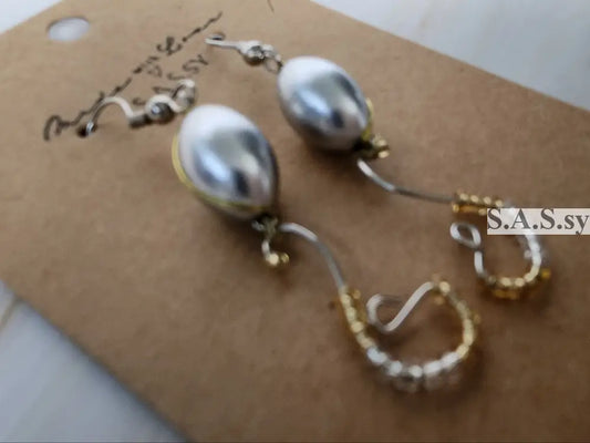 Silver Wire Wrapped Earrings E07 Earrings