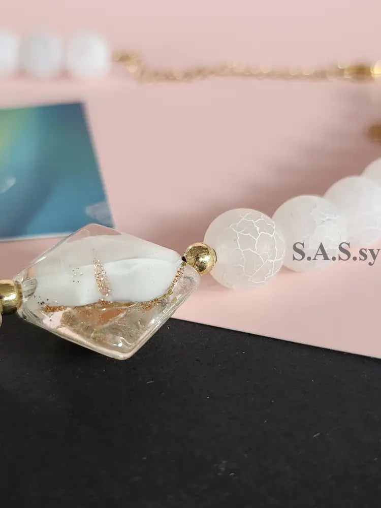 White Agate Necklace N31 Necklace