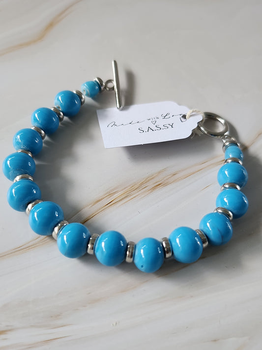 Azure Beaded Bracelet