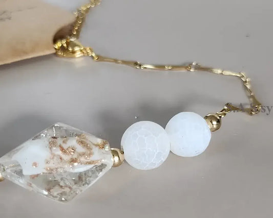 White agate gemstone Bracelet - Sassy by Sharmin Aziz