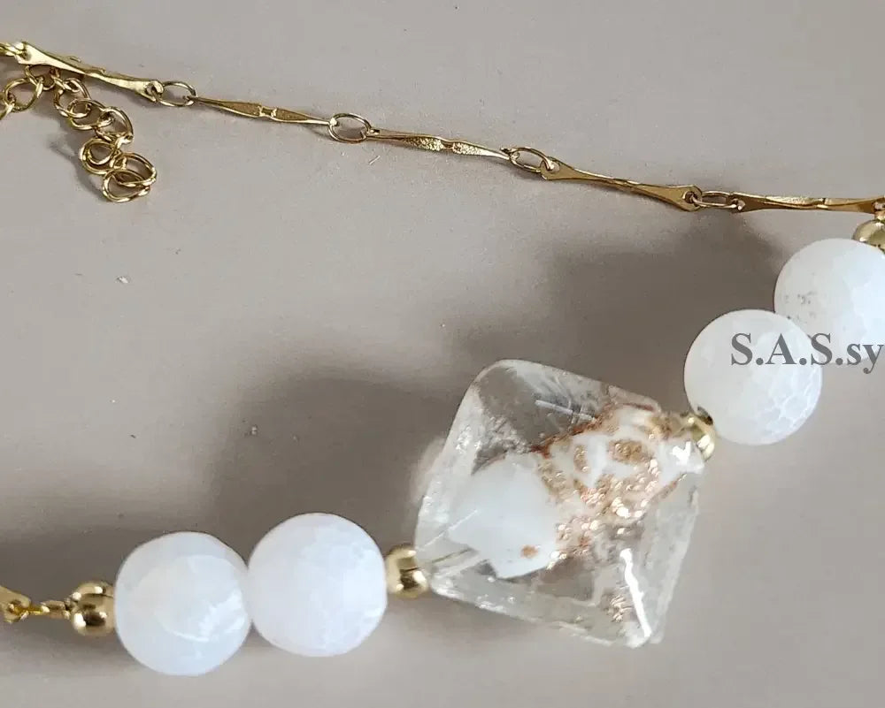 White agate gemstone Bracelet - Sassy by Sharmin Aziz