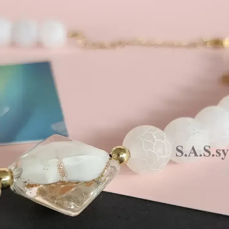 White agate gemstone Bracelet - Sassy by Sharmin Aziz