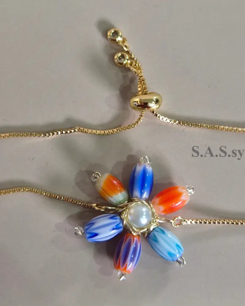Flower Chain Bracelet - Sassy by Sharmin Aziz