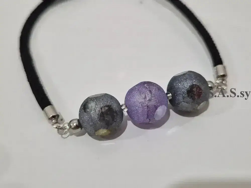 Three Dot Cord Bracelet - Handcrafted Glass Bead Bracelet - Sassy by Sharmin Aziz