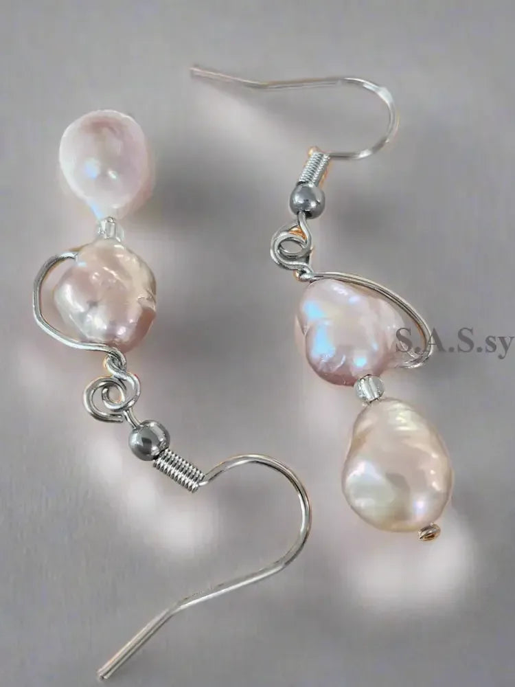 Blush Drop Freshwater Pearl Earrings - Sassy by Sharmin Aziz