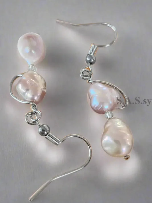 Blush Drop Freshwater Pearl Earrings - Sassy by Sharmin Aziz