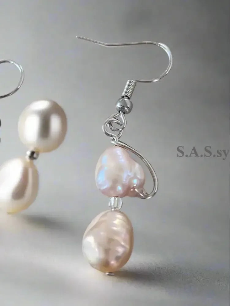 Blush Drop Freshwater Pearl Earrings - Sassy by Sharmin Aziz