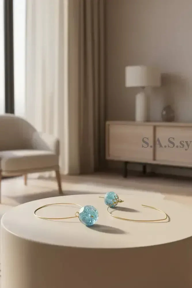 Dot Hoop Earrings - Handcrafted Glass Bead Statement Hoops - Sassy by Sharmin Aziz