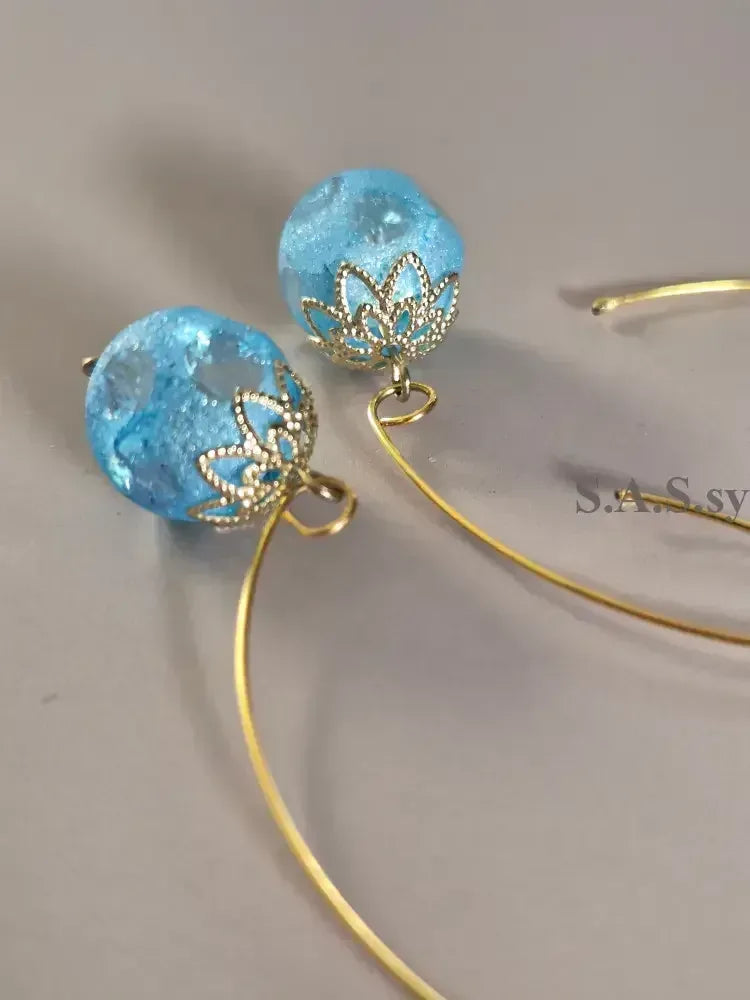 Dot Hoop Earrings - Handcrafted Glass Bead Statement Hoops - Sassy by Sharmin Aziz