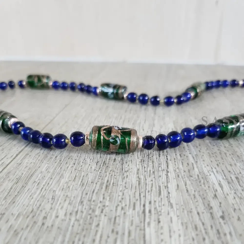 Green and Blue Strand Necklace - Sassy by Sharmin Aziz