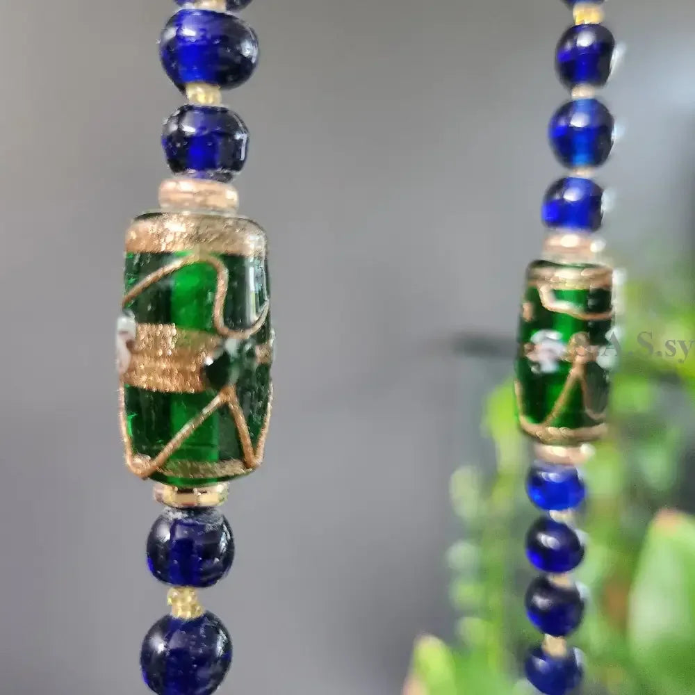 Green and Blue Strand Necklace - Sassy by Sharmin Aziz