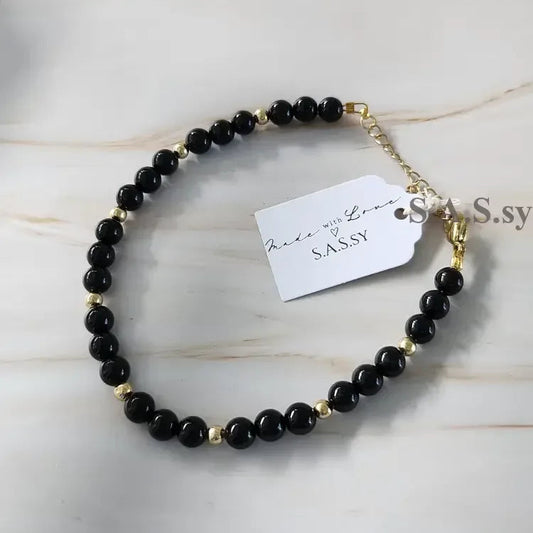 Black Onyx Gemstone Necklace - Sassy by Sharmin Aziz