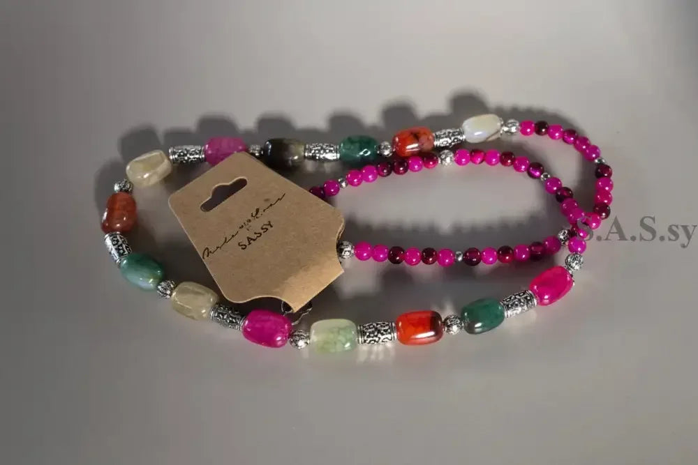 Multi Coloured Gemstone Necklace - Sassy by Sharmin Aziz