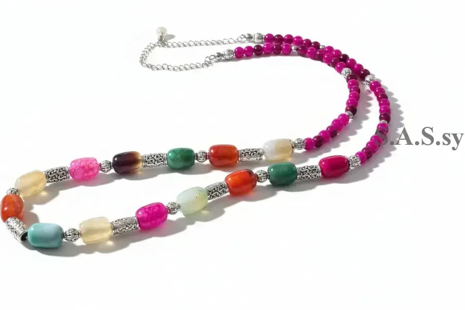 Multi Coloured Gemstone Necklace - Sassy by Sharmin Aziz