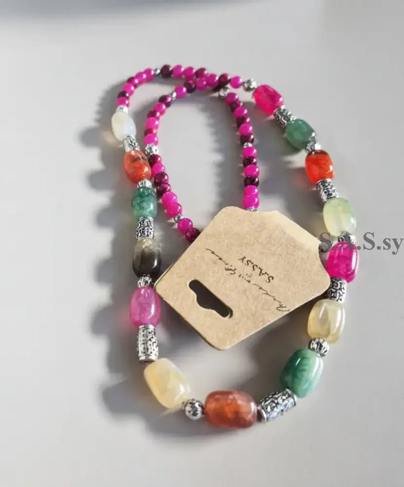 Multi Coloured Gemstone Necklace - Sassy by Sharmin Aziz