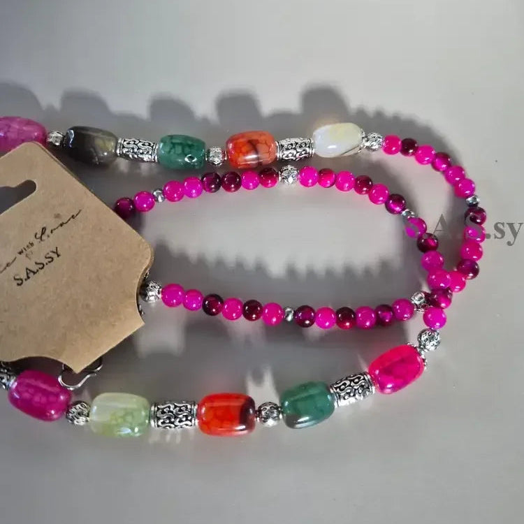 Multi Coloured Gemstone Necklace - Sassy by Sharmin Aziz
