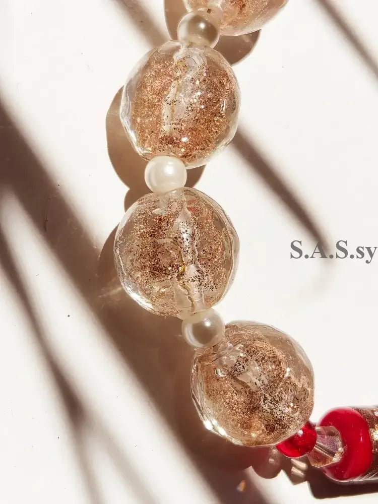 Deep Red Strand Necklace - Sassy by Sharmin Aziz