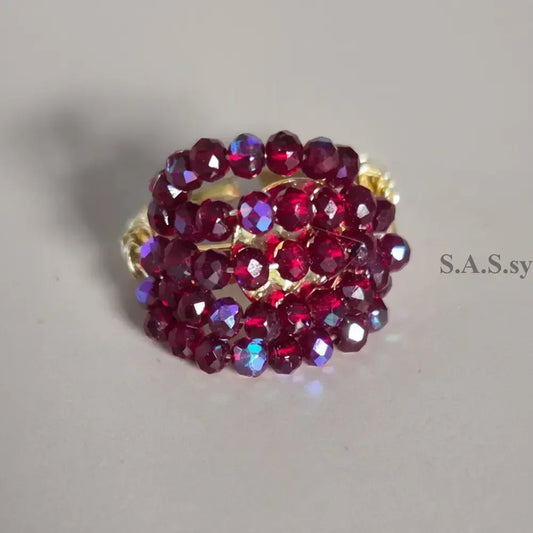 Rouge Red Cluster Ring - Sassy by Sharmin Aziz