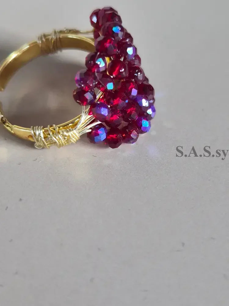 Rouge Red Cluster Ring - Sassy by Sharmin Aziz