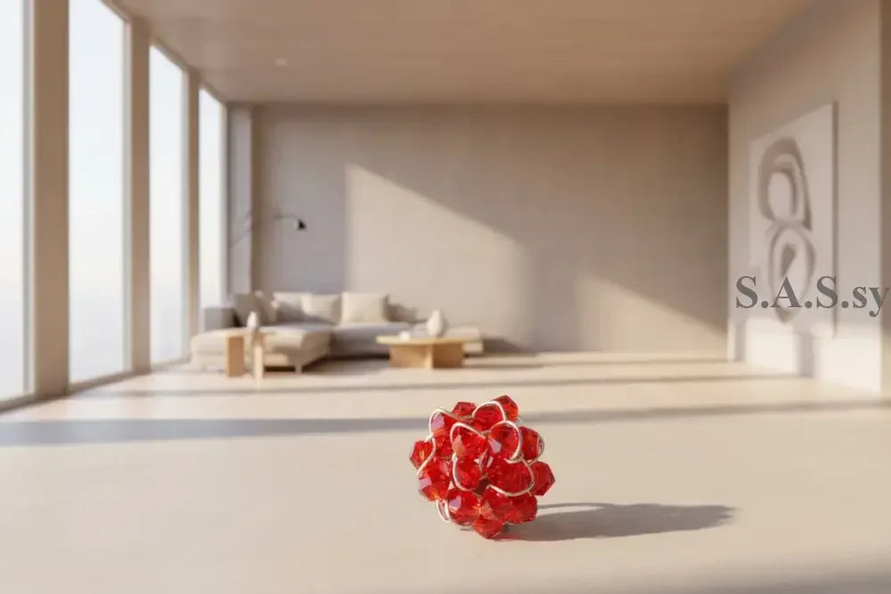 Red Crystal Cluster Ring - Sassy by Sharmin Aziz