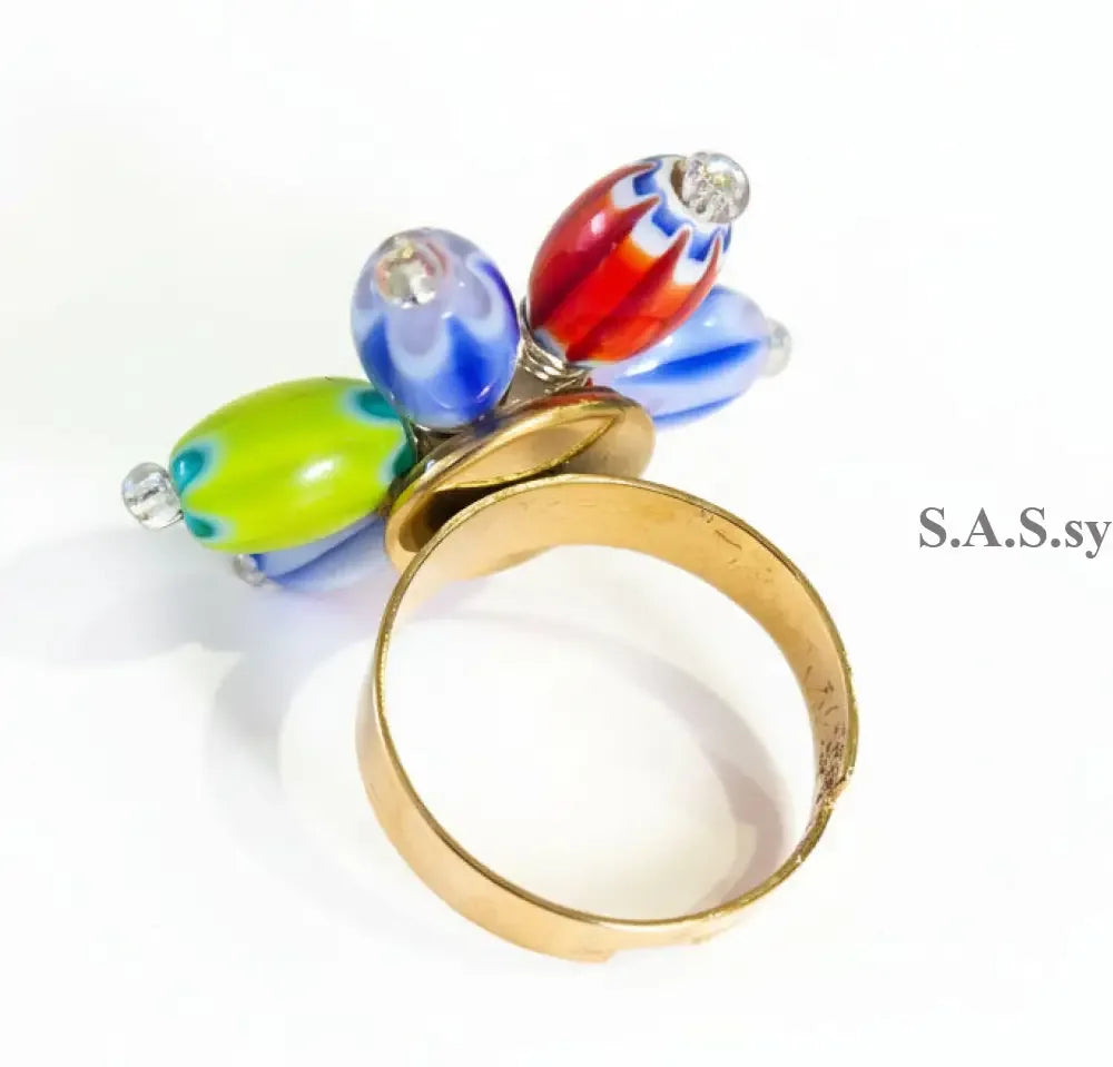 Colourful Flower Ring - Sassy by Sharmin Aziz