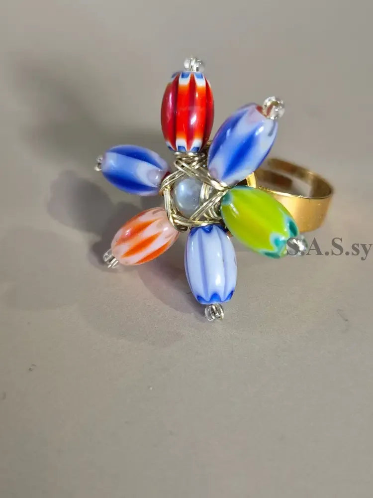 Colourful Flower Ring - Sassy by Sharmin Aziz