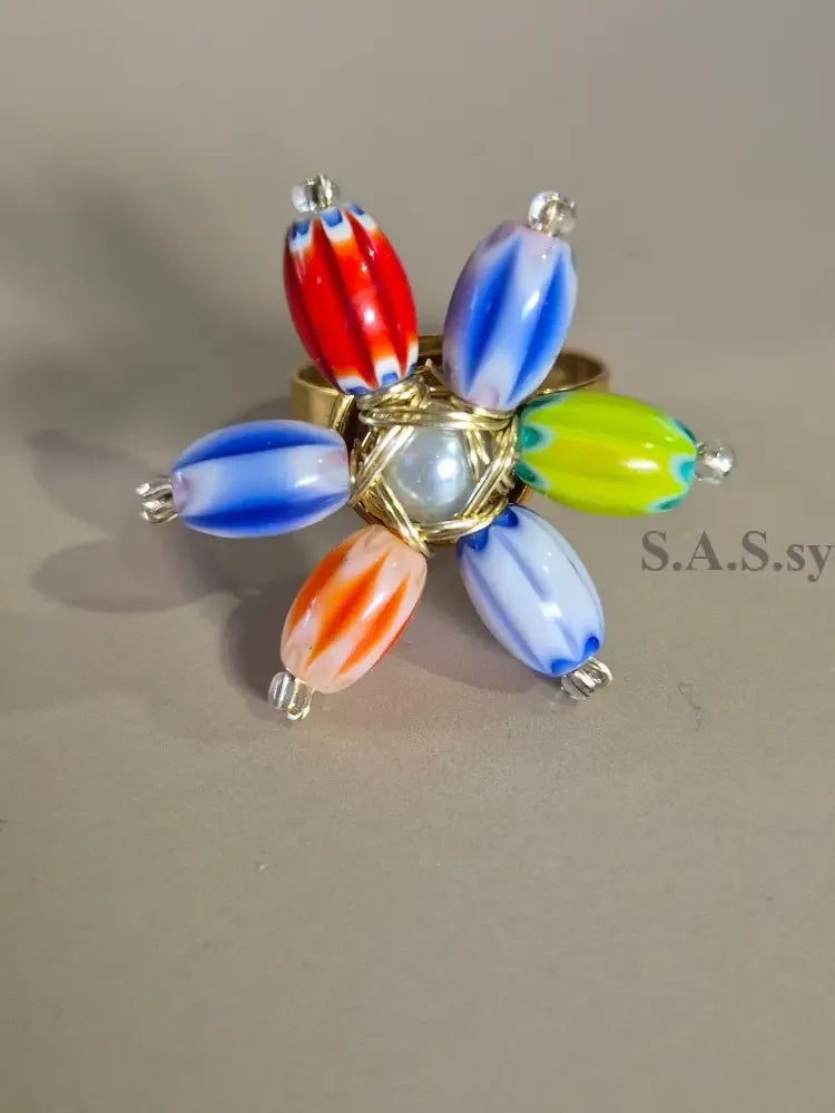 Colourful Flower Ring - Sassy by Sharmin Aziz