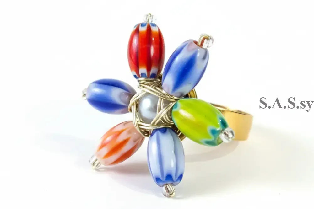 Colourful Flower Ring - Sassy by Sharmin Aziz