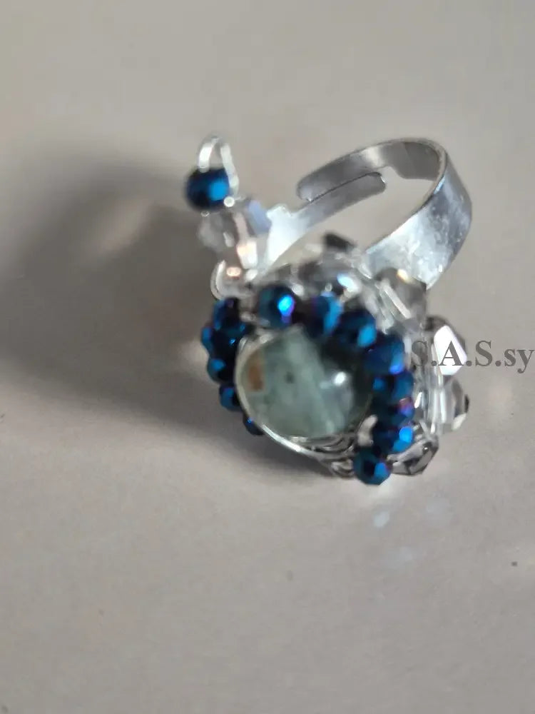Teal Wire-Wrapped Ring - Sassy by Sharmin Aziz