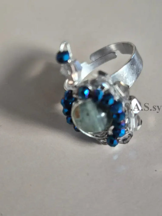 Teal Wire-Wrapped Ring - Sassy by Sharmin Aziz