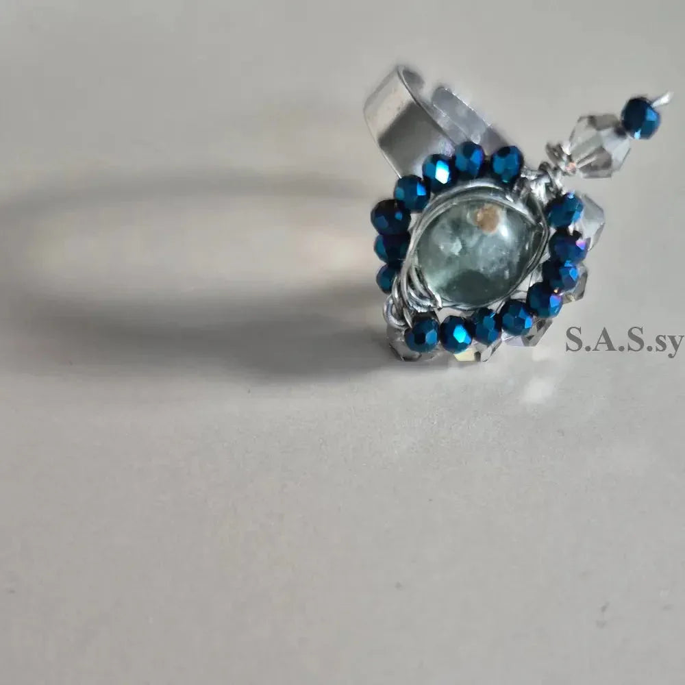 Teal Wire-Wrapped Ring - Sassy by Sharmin Aziz