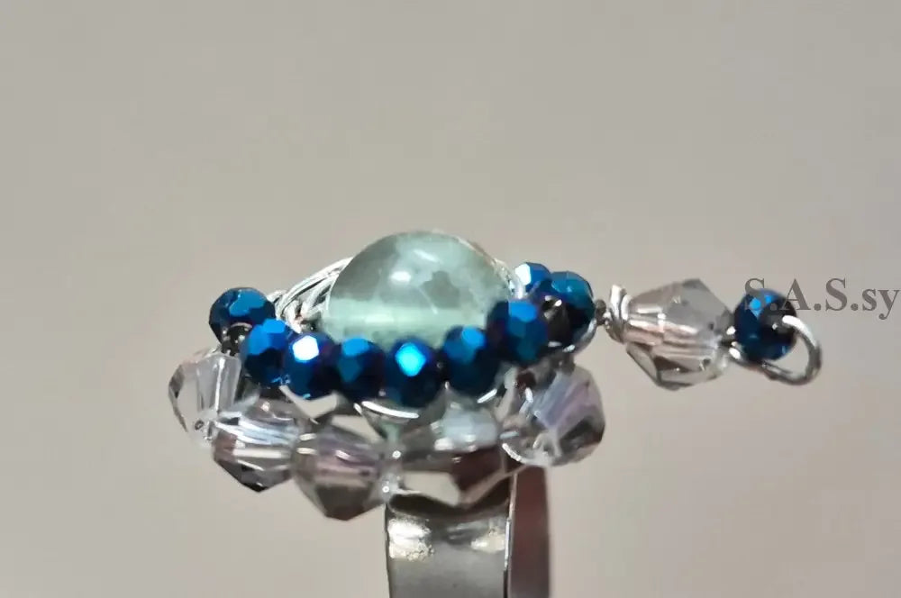 Teal Wire-Wrapped Ring - Sassy by Sharmin Aziz