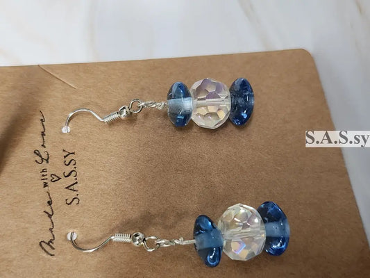 Aqua Dangle Earrings E09 Earrings