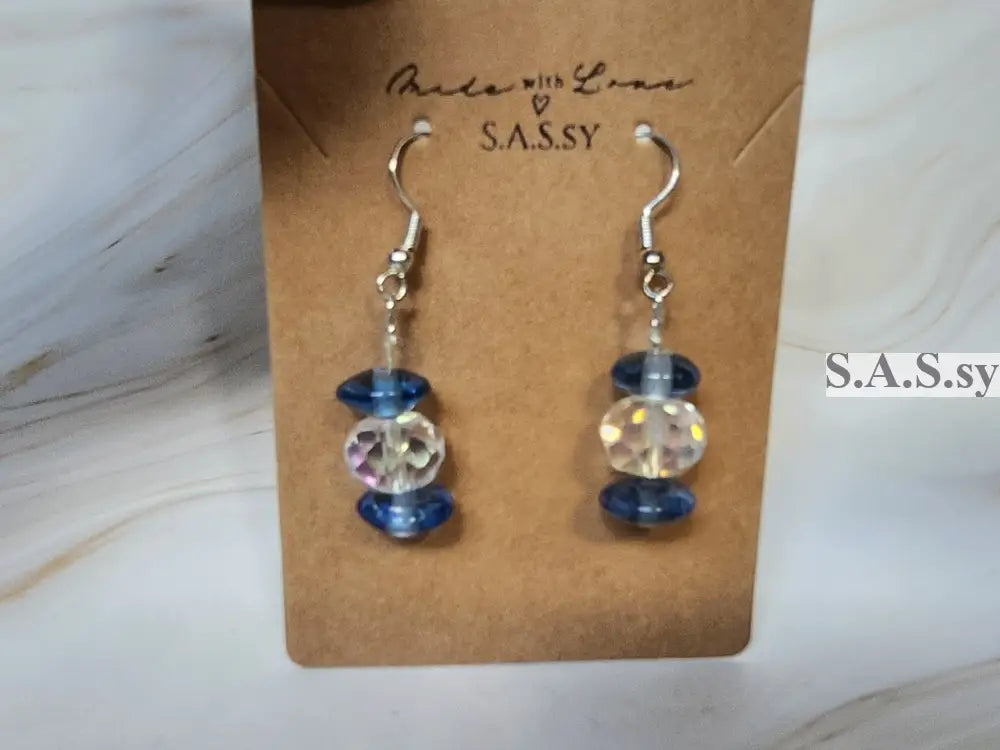 Aqua Dangle Earrings E09 Earrings