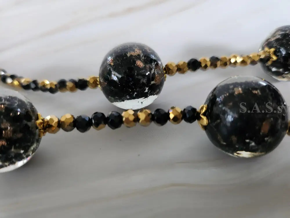 Black and Gold Necklace N04