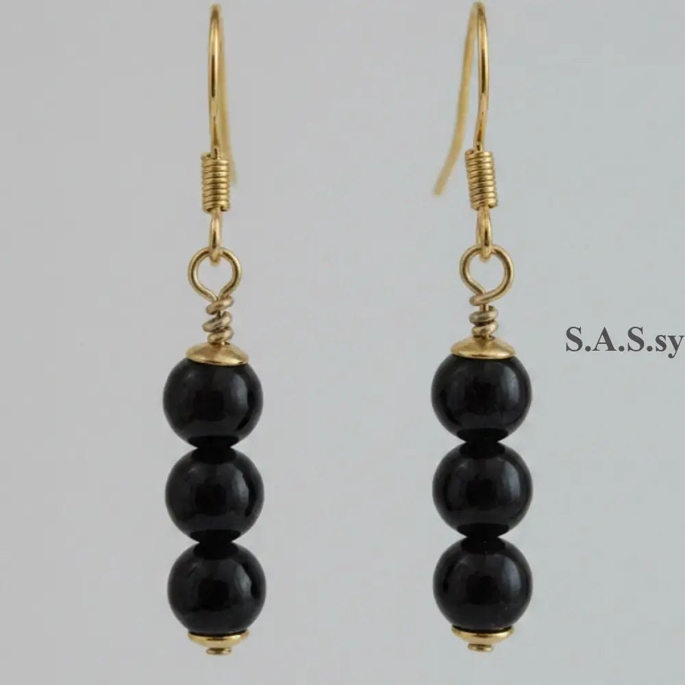 Black Onyx Gemstone DANGLE Earrings - Sassy by Sharmin Aziz