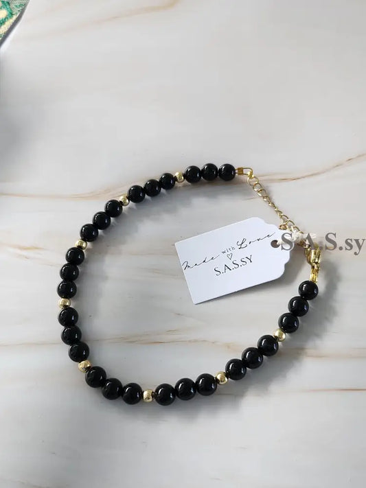 Black Onyx Gemstone Necklace N12 Necklace