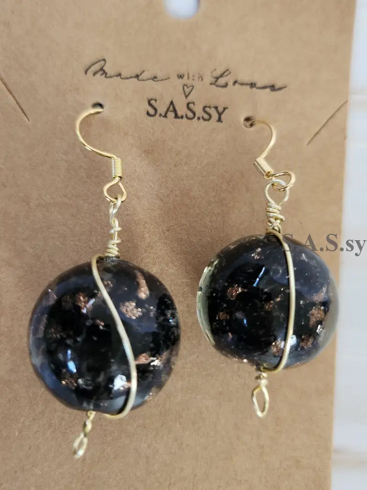 Bold Black Dangle Earrings E15 Earrings
