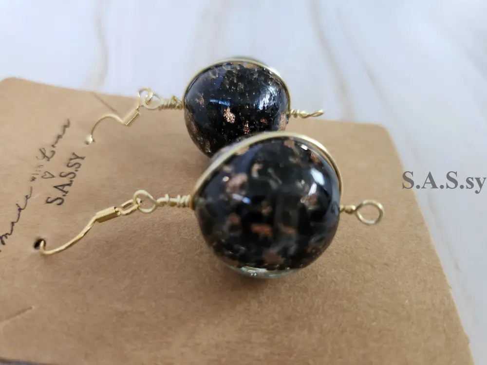 Bold Black Dangle Earrings E15 Earrings