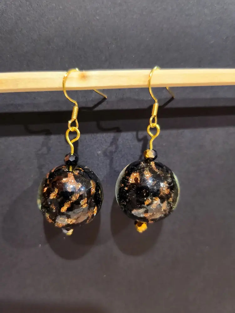Bold Black Dangle Earrings E15 Earrings