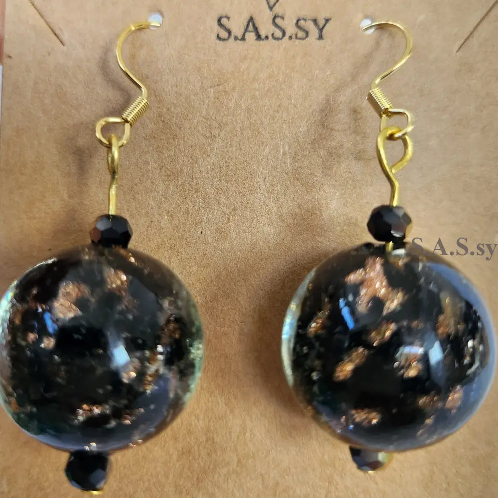 Bold Black Dangle Earrings E15 Earrings