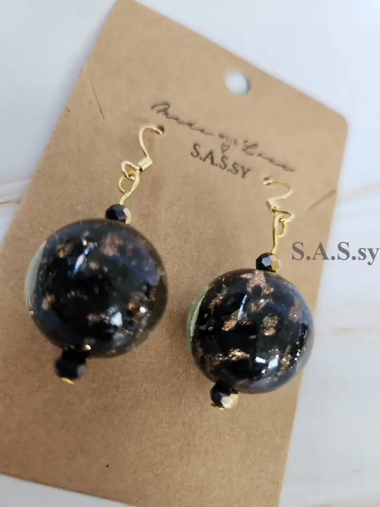 Bold Black Dangle Earrings E15 Earrings